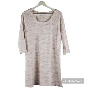 J. Jill Tunic Dress Womens Medium Pink  Spacedye 3/4 sleeves Scoop neck PureJill